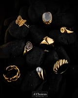 خاتم مطلي بالذهب بتصميم متعرج