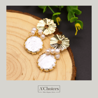 أقراط مصنوعة من الفضة والنحاس المطلي بالذهب عيار 1...