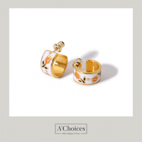 أقراط فينتج مصنوعة من النحاس المطلي بالذهب على شكل...