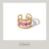 خاتم مصنوع من الفولاذ المقاوم للصدأ مطلي بالذهب مع...