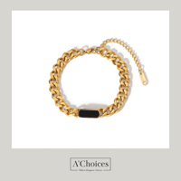 سوار مطلي بالذهب مصنوع من الفولاذ المقاوم للصدأ وا...