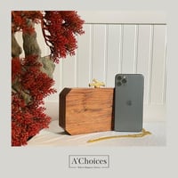 شنطه يد هندية مصنوعة يدوياً من الخشب مع سلسلة ذهبي...