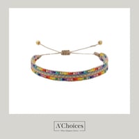 اساور قماشية مصنوعة يدويا بالخرز الملون بعدة أشكال...