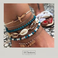 خلخال رجل مجموعة من بعدة طبقات بأشكال مختلفة