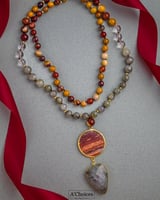 سلسال احجار كريمه - حجر موكايت وحجر جاسبر و حجر ال...