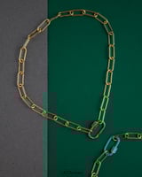 سلسال زيركون بلونين مختلفين بقفل مخفي