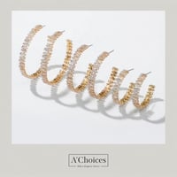 E02002 اقراط مطلية بالذهب 18 مقاس 30 مل