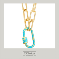 سلسال زيركون بلونين مختلفين بقفل مخفي