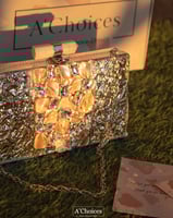 حقيبة نسائية هندية مصنوعة يدوياً مع سلسلة فضية