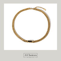 سلسال مطلي بالذهب مصنوع من الفولاذ والصدف الطبيعي...