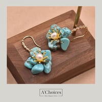 أقراط مصنوعة يدوياً من الفضة والنحاس المطلي بالذهب...