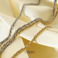 سلسال لامع مصنوع من الستانلس ستيل المطلي بالذهب عي...