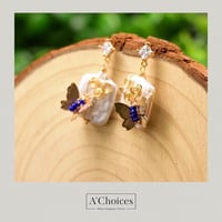 أقراط مصنوعة يدوياً مطلية بالذهب عيار 18 مع اللؤلؤ...