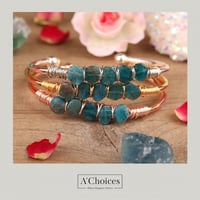 اساور ملفوفة بالأسلاك مطلية ذهب بحجر الكيانيت مصنو...