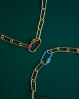 سلسال زيركون بلونين مختلفين بقفل مخفي