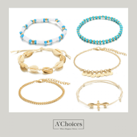 خلخال رجل مجموعة من بعدة طبقات بأشكال مختلفة