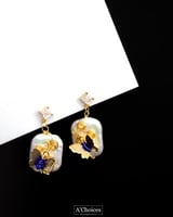 أقراط مصنوعة يدوياً مطلية بالذهب عيار 18 مع اللؤلؤ...