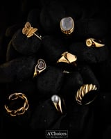 خاتم مطلي بالذهب مصنوع من الفولاذ المقاوم للصدأ قا...