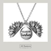 قلادة زهرة دوار الشمس منحوت بداخلها عبارة “YOU ARE...