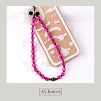 سلسلة جوال خرز مصنوعة يدوياً من الكريستال الملون و...