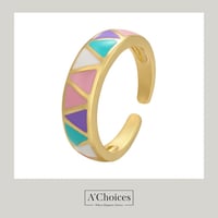 خواتم ملونة مطلية بالذهب قابلة للتعديل