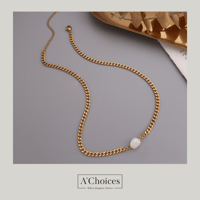 تشوكر مصنوع من الفولاذ المطلي بالذهب عيار 18 مع حب...