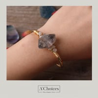 اساور ملفوفة بالأسلاك مطلية بالذهب بحجر هيركيمير و...