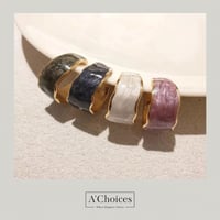 خاتم مطلي بالذهب قابل للتعديل بأربعة ألوان: أبيض,...