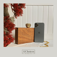 حقيبه يد هندية مصنوعة يدوياً من الخشب مع سلسلة ذهب...