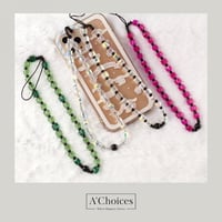 سلسلة جوال خرز مصنوعة يدوياً من الكريستال الملون و...