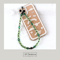 سلسلة جوال خرز مصنوعة يدوياً من الكريستال الملون و...