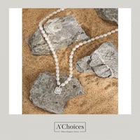 قلادة لؤلؤ مع دلاية من الفضة عيار 925 والزيركون بل...