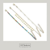 خلخال نسائي خلاخل من ثلاث طبقات منفصلة بشكلين مختل...