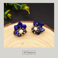 أقراط مصنوعة يدوياً من الفضة والنحاس المطلي بالذهب...