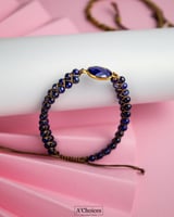 اساور ملونة مطلية ذهب صفين أحجار - سحب