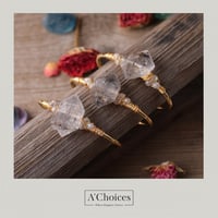 اساور ملفوفة بالأسلاك مطلية بالذهب بحجر هيركيمير و...