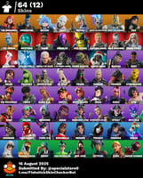 حساب فورت نايت + السكنات 64 + سكنات مميزة ومرغوبة...