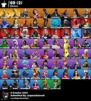 حساب فورت نايت السكنات 69 + سكن red strike نادر +...