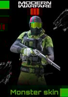 سكن مونستر الاخضر بالكامل كود 20 + وارزون موبايل |...