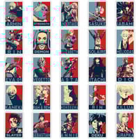 ملصقات عشوائية باللون بالأحمر والأزرق 50 ملصق