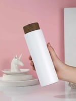 ترمس خشبي 400ml - ابيض