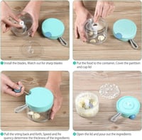 قطاعة خضروات يدوية 3 شفرات من الاستيل سعة 380 مل