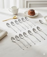 طقم ملاعق حلا فاخرة (12 قطع) - متوفر باللونين الذه...