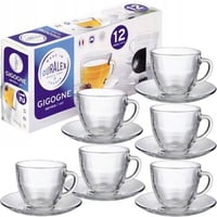 طقم 12 قطعة صحون واكواب كوفي او شاي زجاج من دورالي...