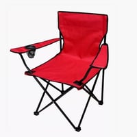 كرسي محمول قابل للطي للتخييم والرحلات لون احمر