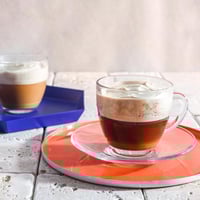 طقم 12 قطعة صحون واكواب كوفي او شاي زجاج من دورالي...