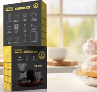 v60 شنطة القهوة المقطرة 12 قطعة لون أسود دينكس DX2...