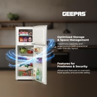 ثلاجة من جيباس موديل GRF1857WPN بفريزر علوي، سعة 1...