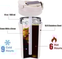 كوب مق استيل للقهوة الساخنة والمشروبات الباردة 400...