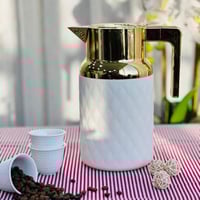 ترمس شاهي وقهوة - ابيض مذهب - 1 لتر